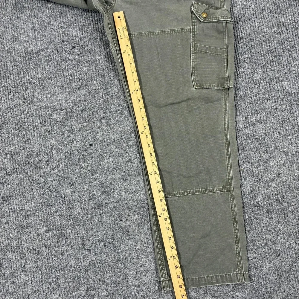 Carhartt Cargo Pants Mens 40x30 Green Canvas Relaxed Fit Utility Workwear